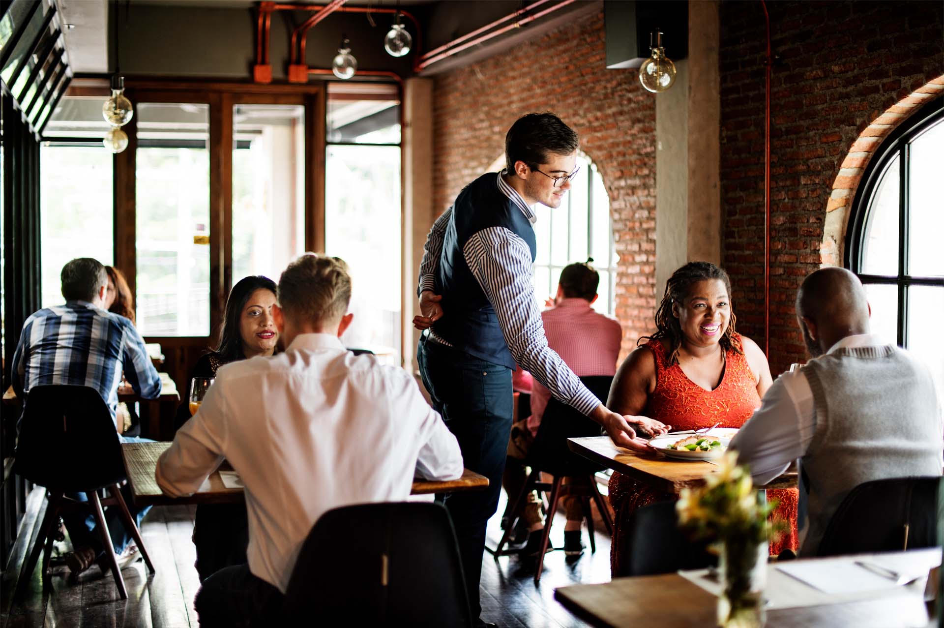 Restaurant diners enjoying their time